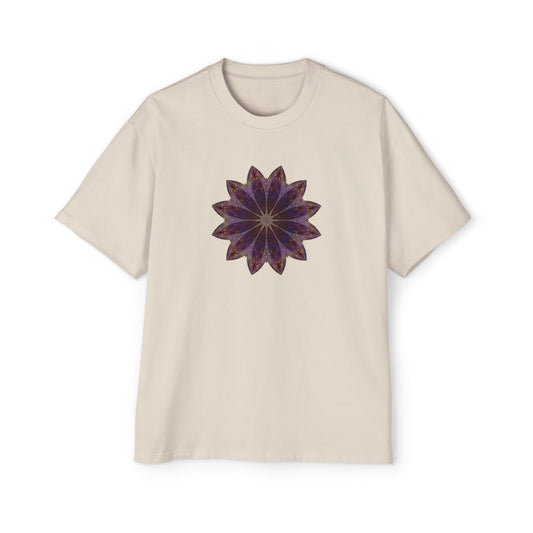 Men's Heavy Oversized Tee - Love Light Mandalas No.11
