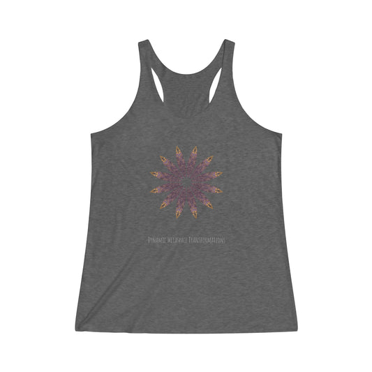 Women's Tri-Blend Racerback Tank - Love Light Mandalas No.2