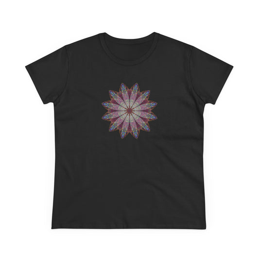 Women's Midweight Cotton Tee - Love Light Mandalas No.9