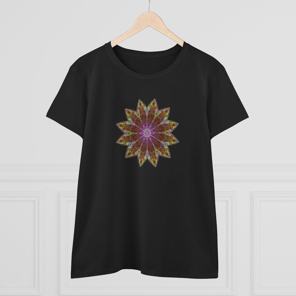 Women's Midweight Cotton Tee - Love Light Mandalas No.13