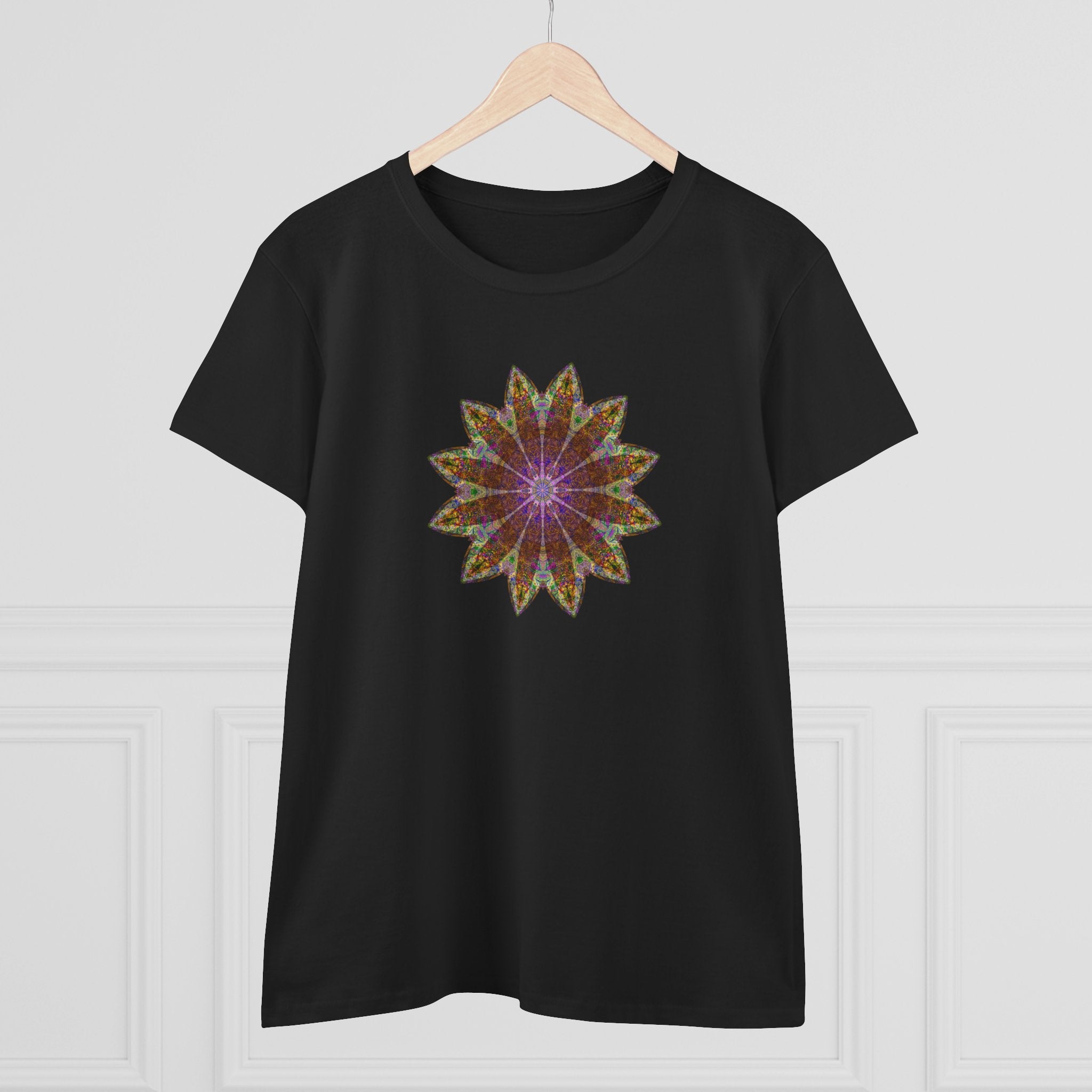 Women's Midweight Cotton Tee - Love Light Mandalas No.13