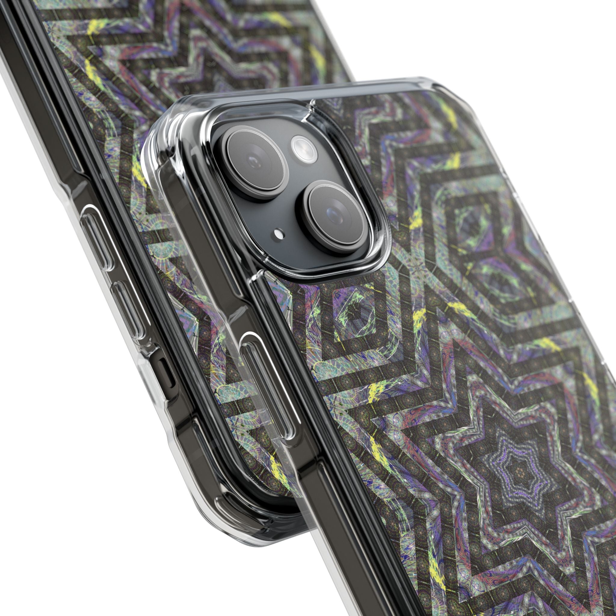 iPhone 15 Magnetic Clear Impact Case - P5 Kaleidoscopic No.1