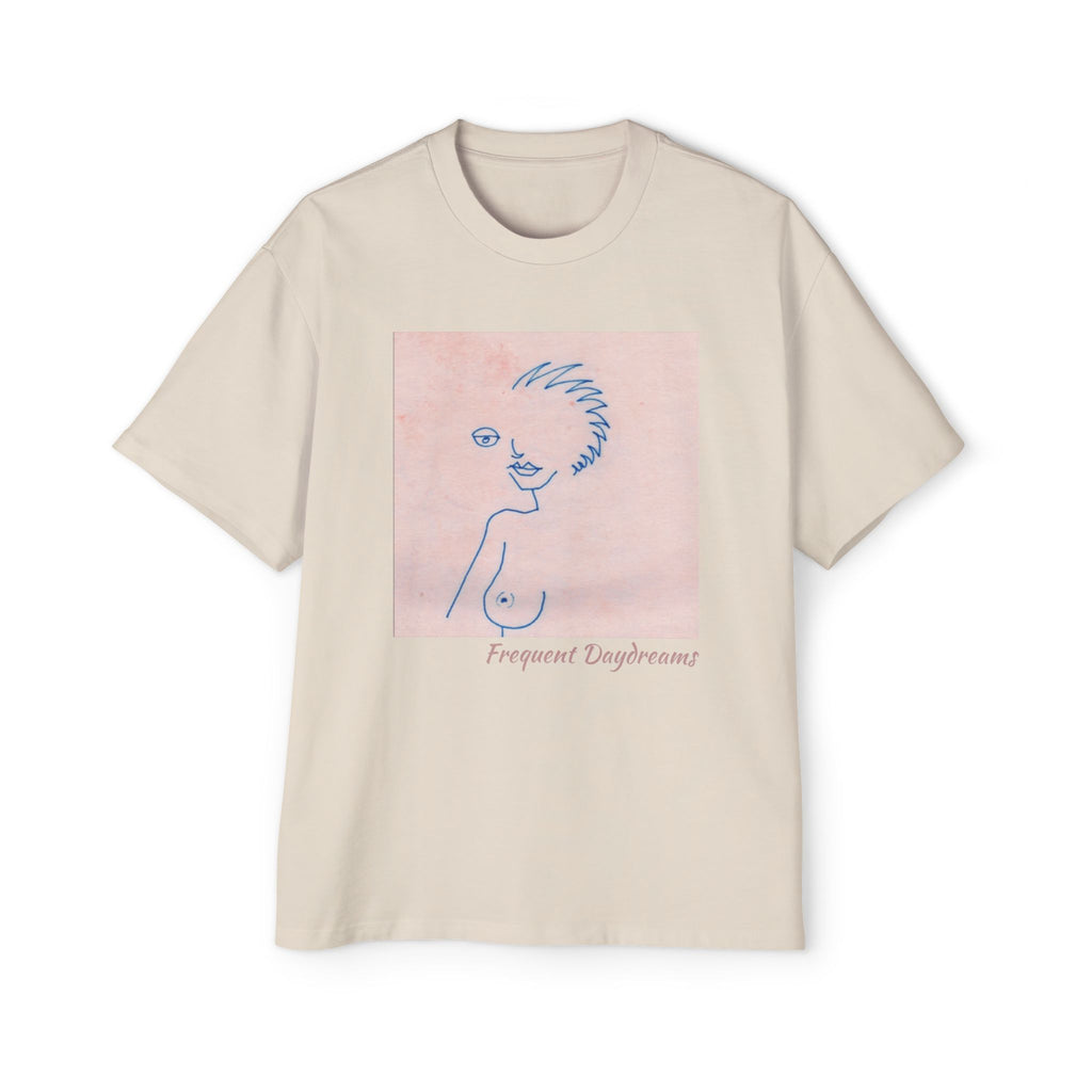 Men's Heavy Oversized Tee - Frequent Daydreams Sketch No.46