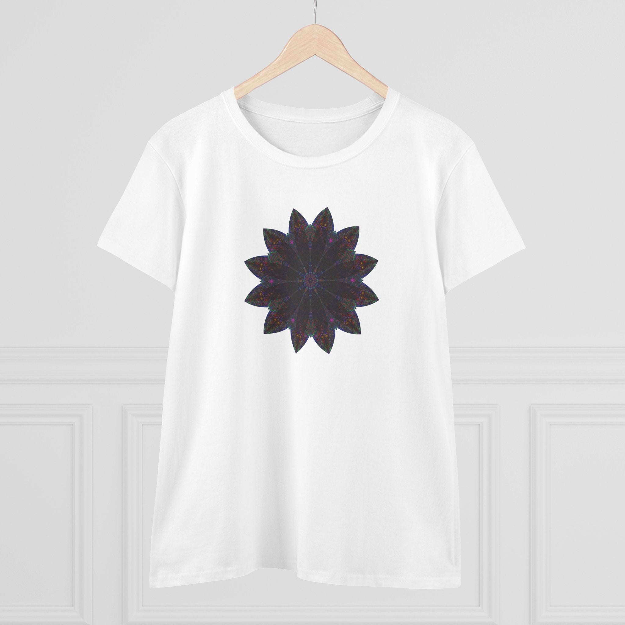 Women's Midweight Cotton Tee - Love Light Mandalas No.25