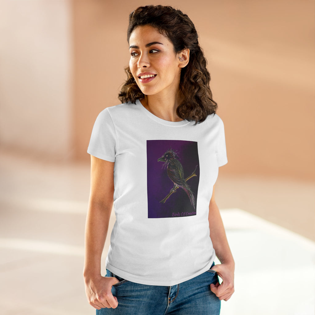 Women's Midweight Cotton Tee - Birds Of Creation No.1
