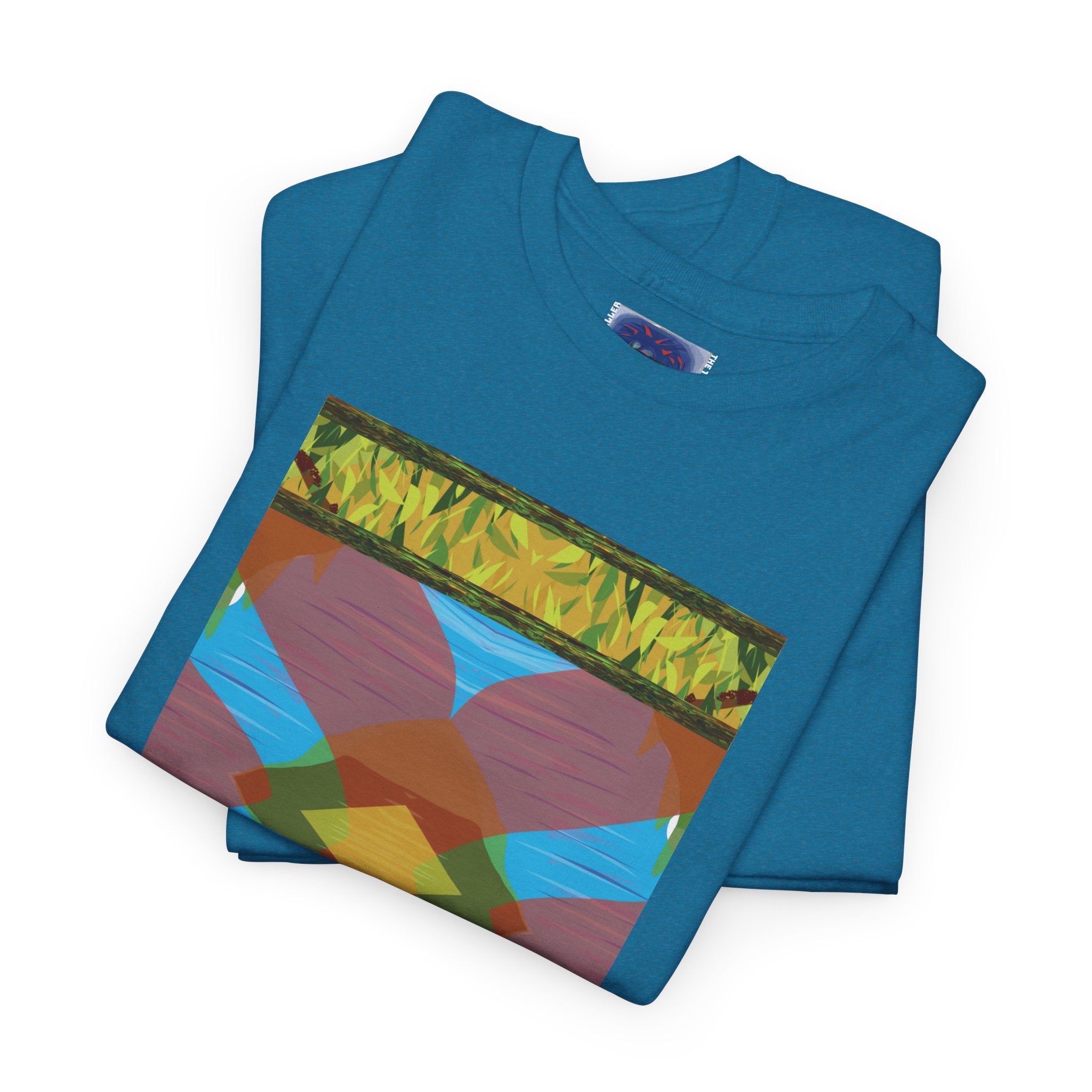 Unisex Heavy Cotton Tee - The Traveller Series (Abstract Autumn)