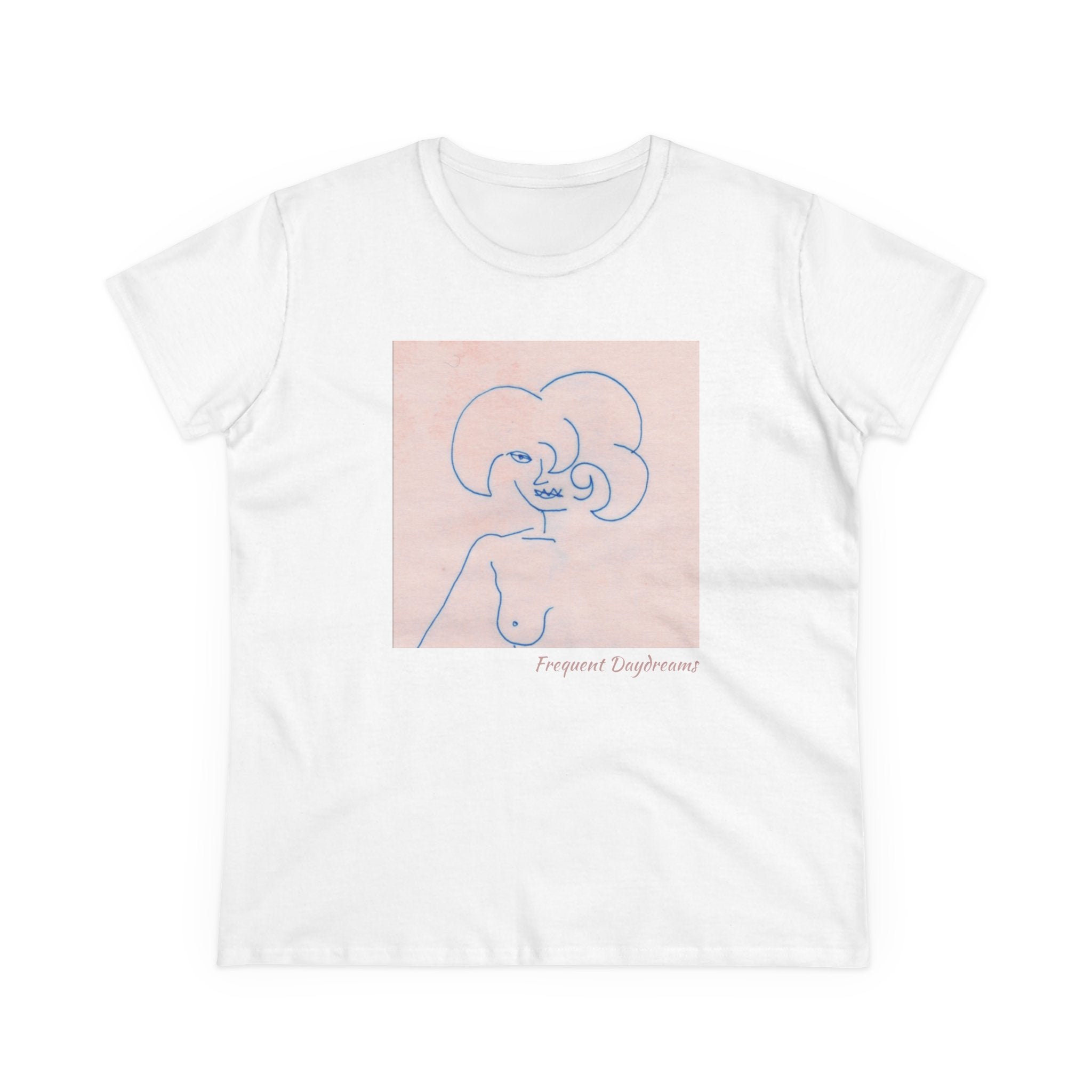 Women's Midweight Cotton Tee - Frequent Daydreams Sketch No.45