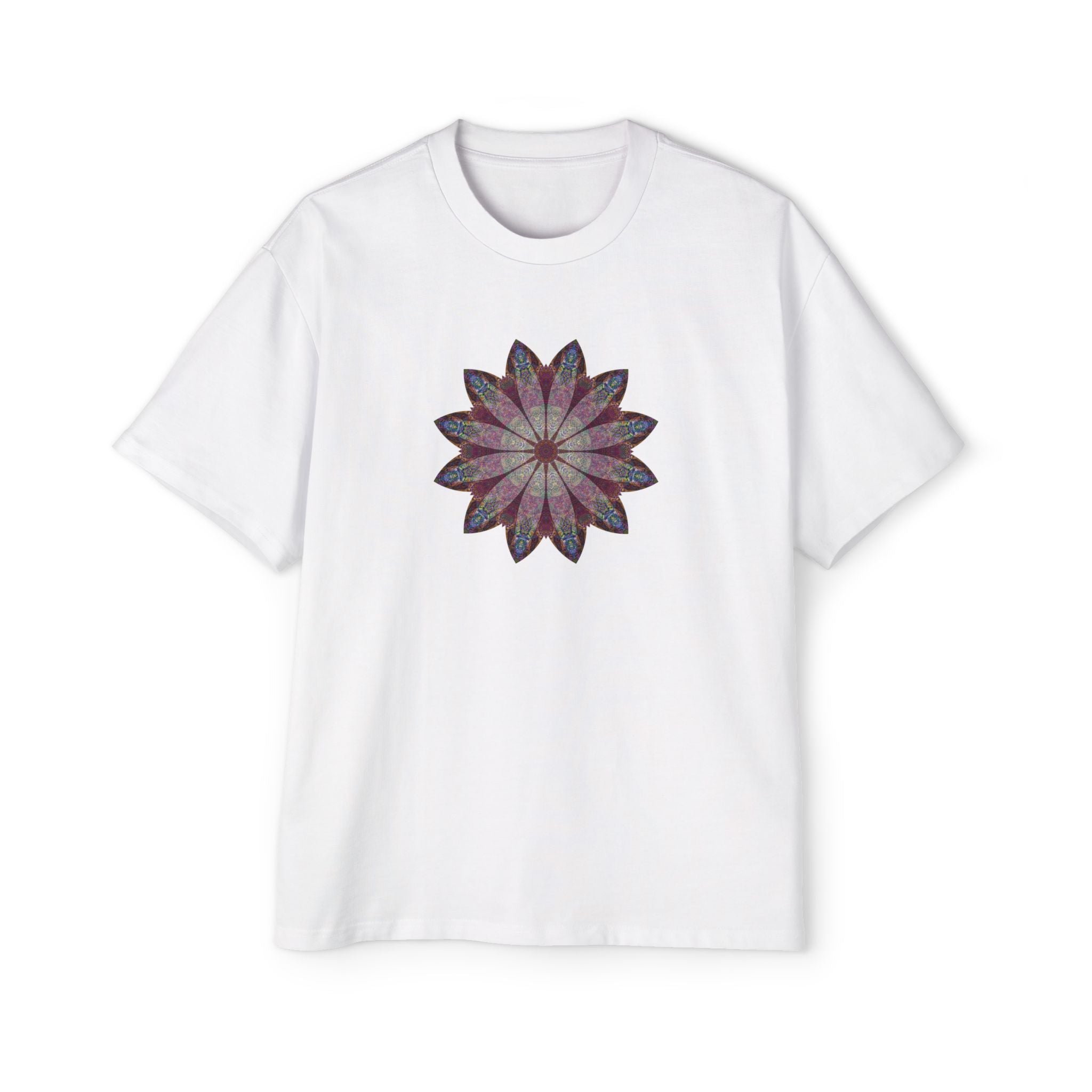 Men's Heavy Oversized Tee - Love Light Mandalas No.9
