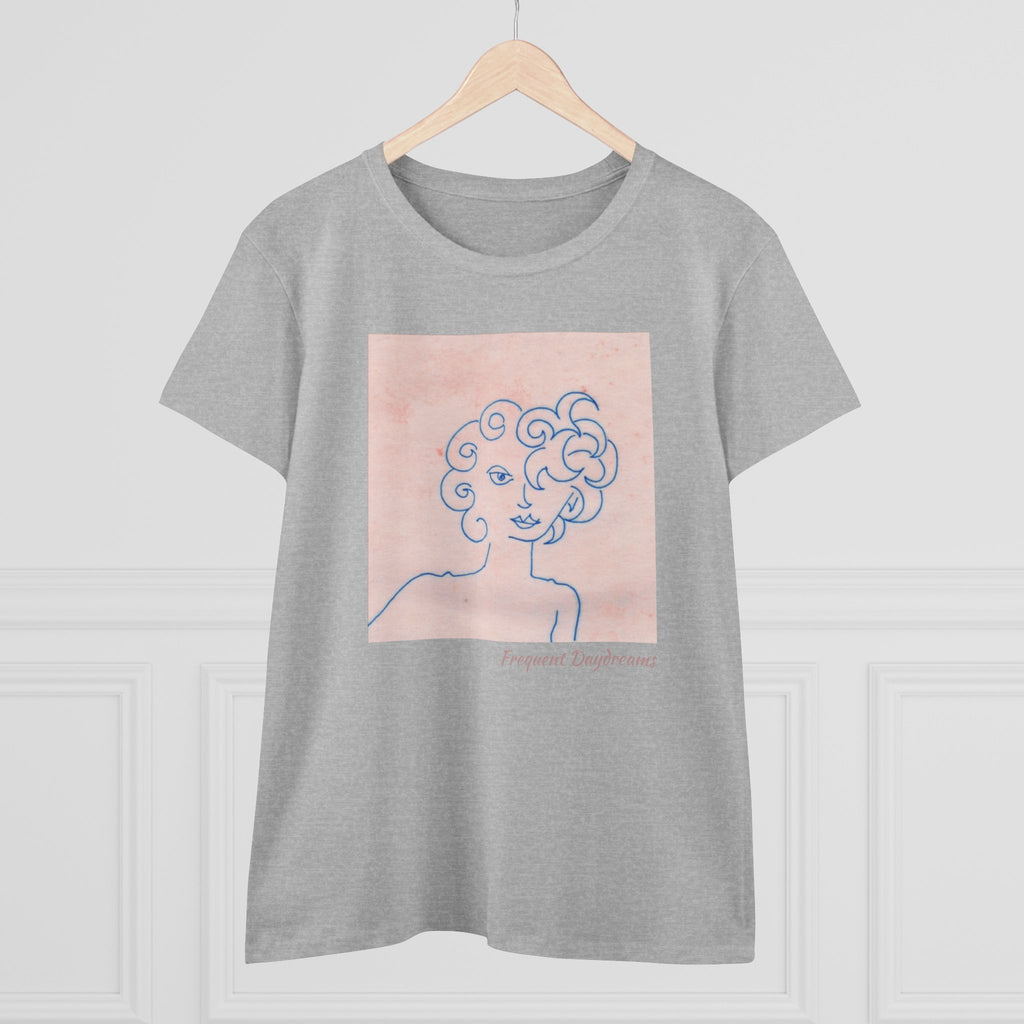 Women's Midweight Cotton Tee - Frequent Daydreams Sketch No.47