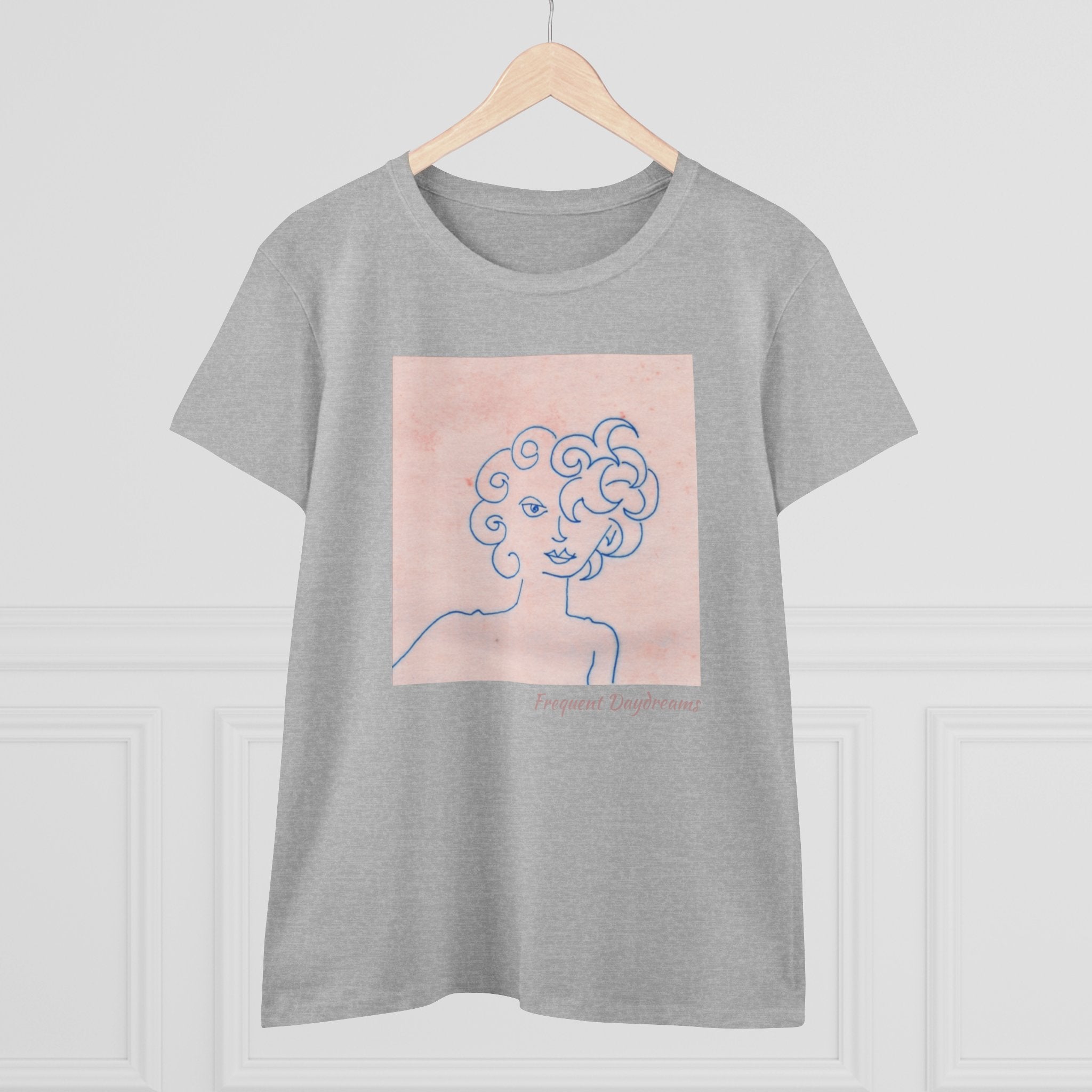 Women's Midweight Cotton Tee - Frequent Daydreams Sketch No.47