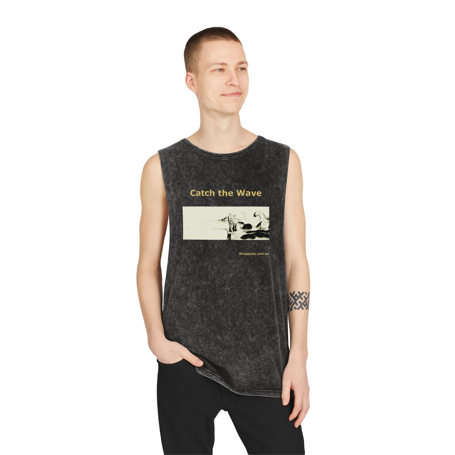 Unisex Stonewash Tank Top - Catch the Wave