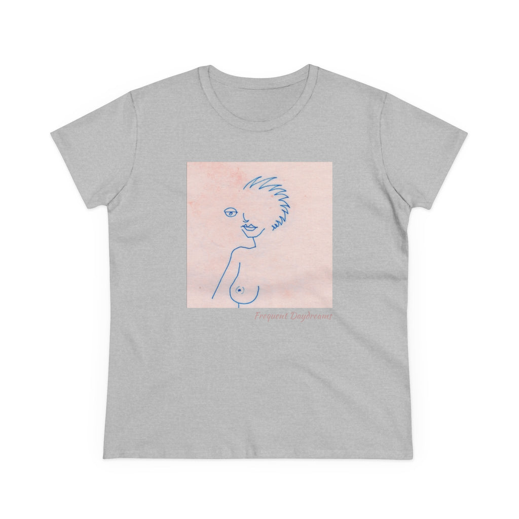 Women's Midweight Cotton Tee - Frequent Daydreams Sketch No.46