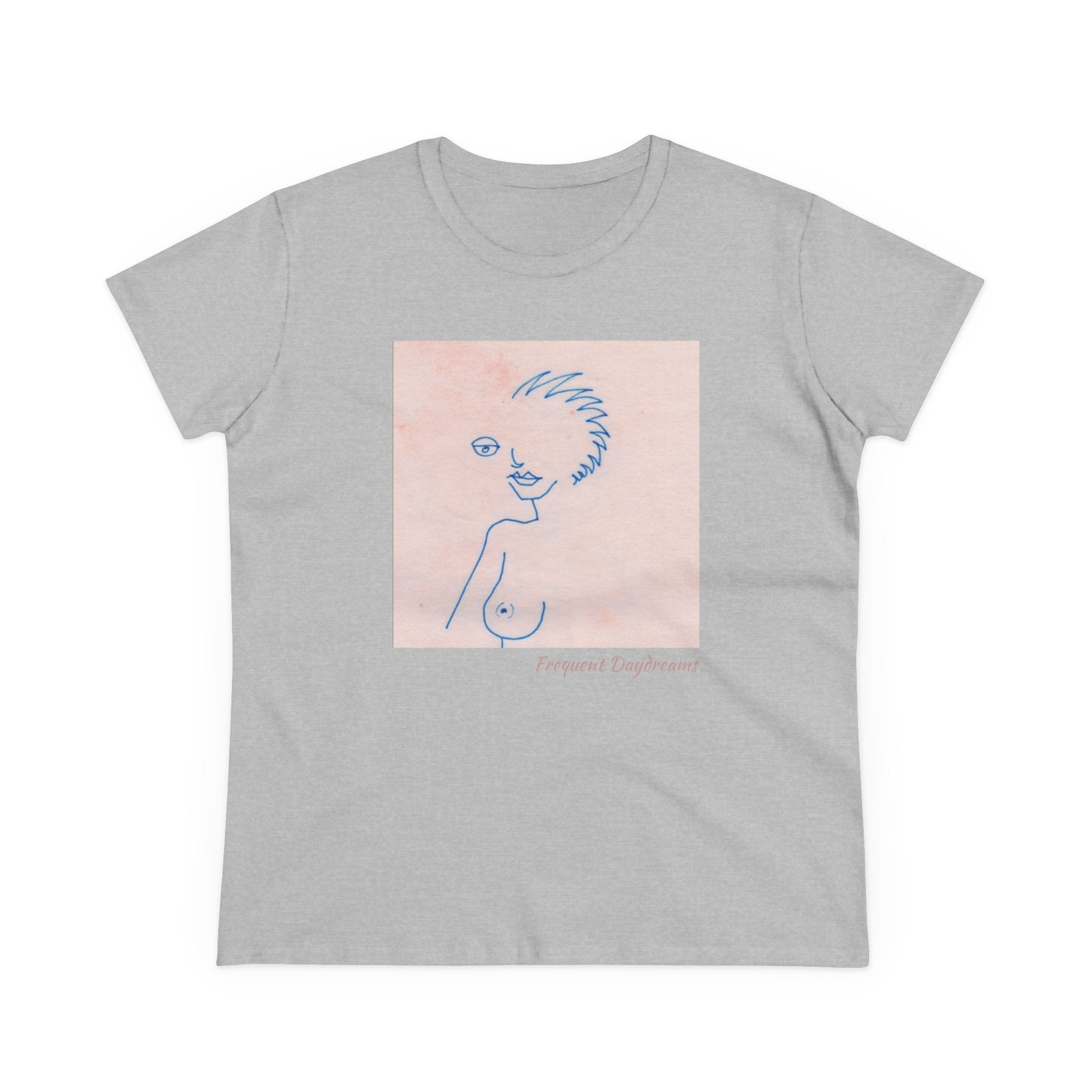 Women's Midweight Cotton Tee - Frequent Daydreams Sketch No.46