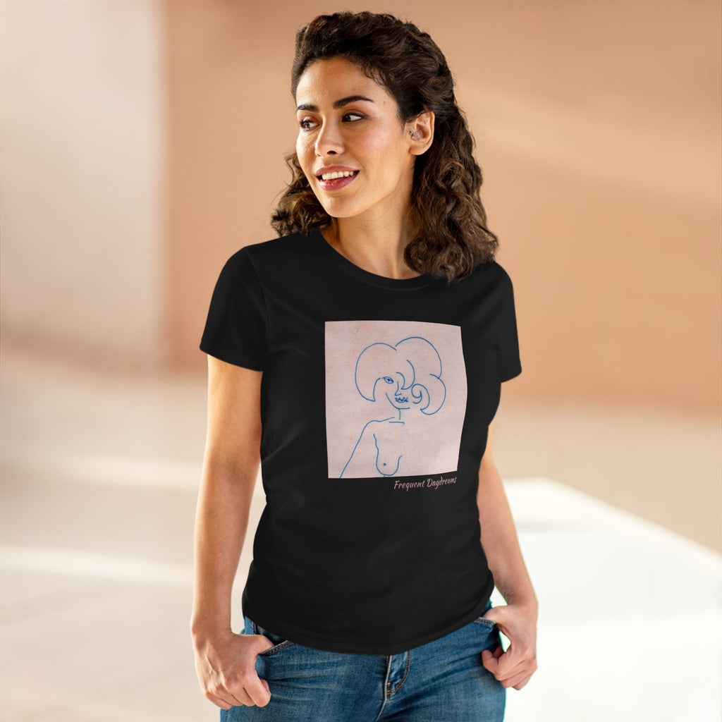 Women's Midweight Cotton Tee - Frequent Daydreams Sketch No.45