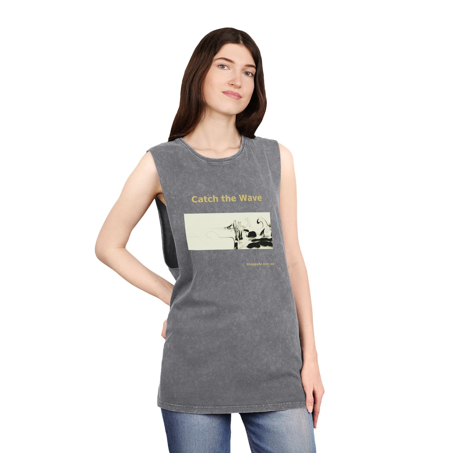 Unisex Stonewash Tank Top - Catch the Wave