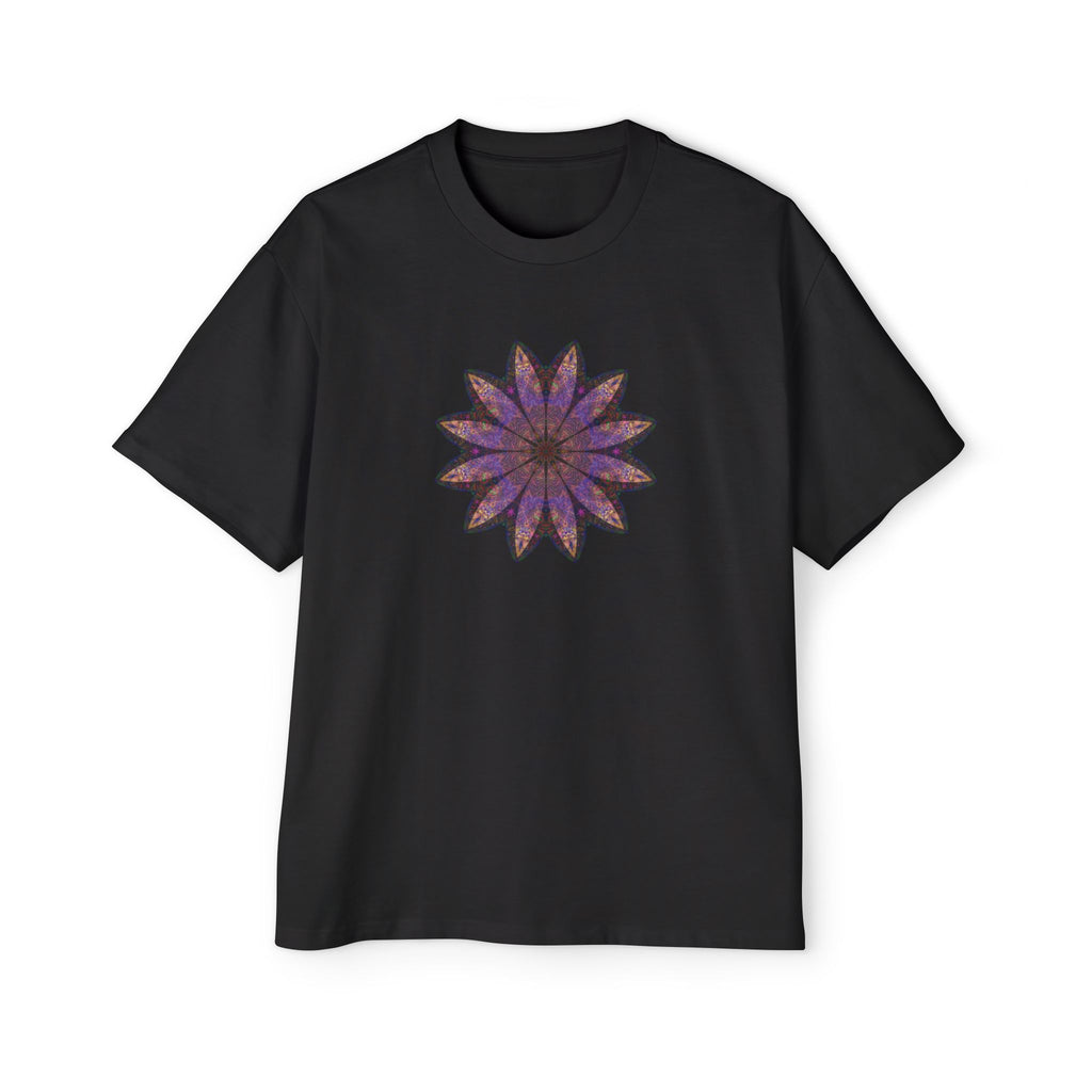 Men's Heavy Oversized Tee - Love Light Mandalas No.23