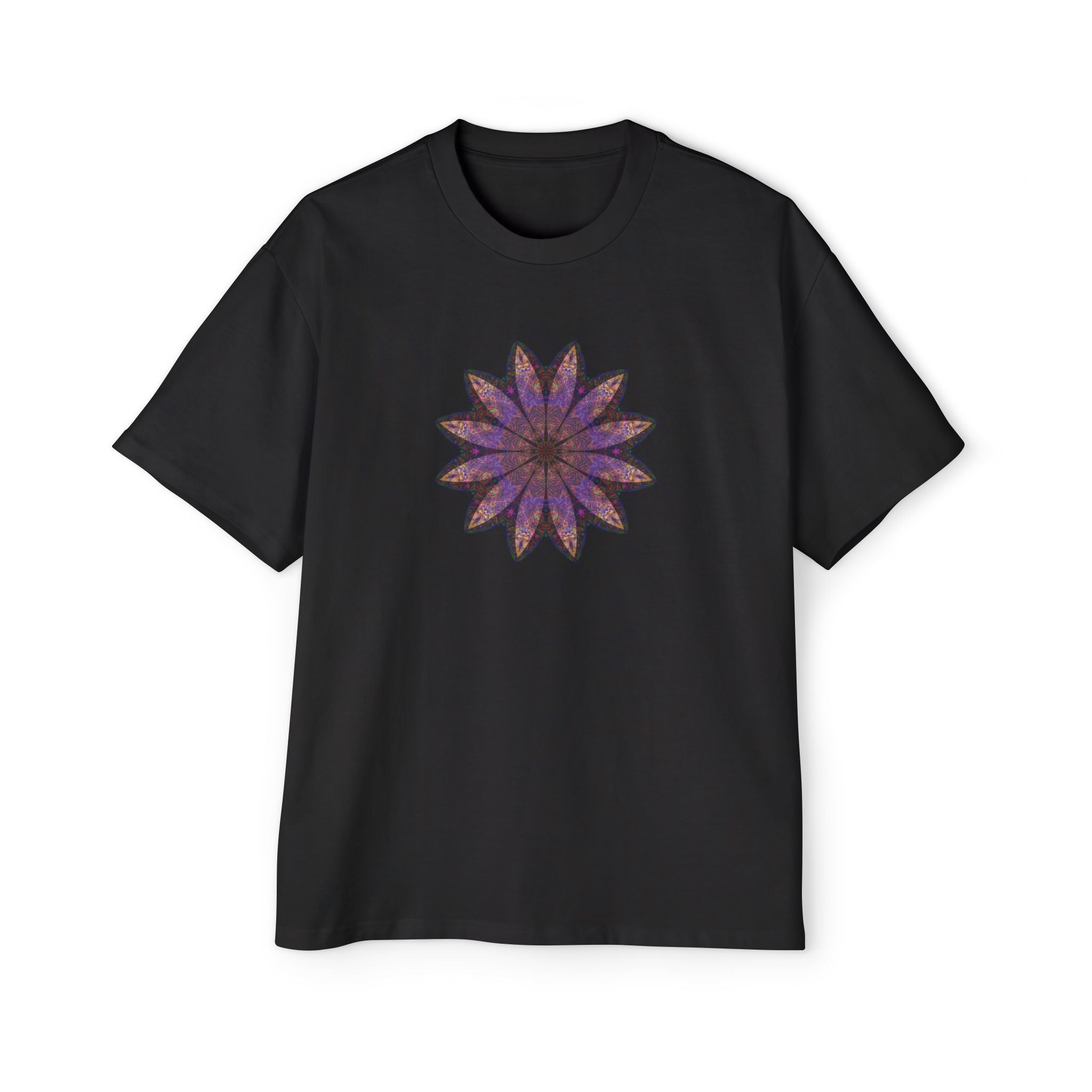 Men's Heavy Oversized Tee - Love Light Mandalas No.23