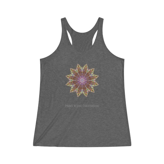 Women's Tri-Blend Racerback Tank - Love Light Mandalas No.13