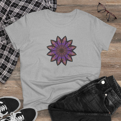 Women's Midweight Cotton Tee - Love Light Mandalas No.23