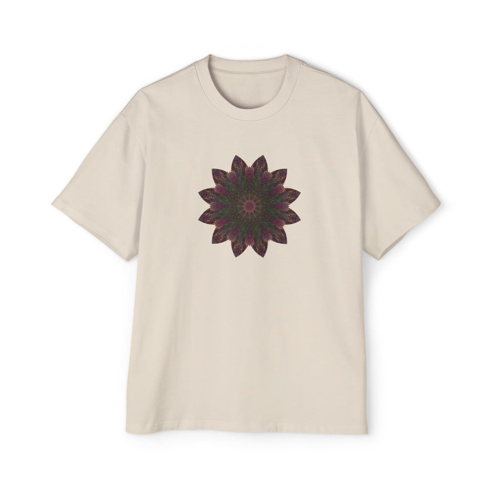Men's Heavy Oversized Tee - Love Light Mandalas No.7