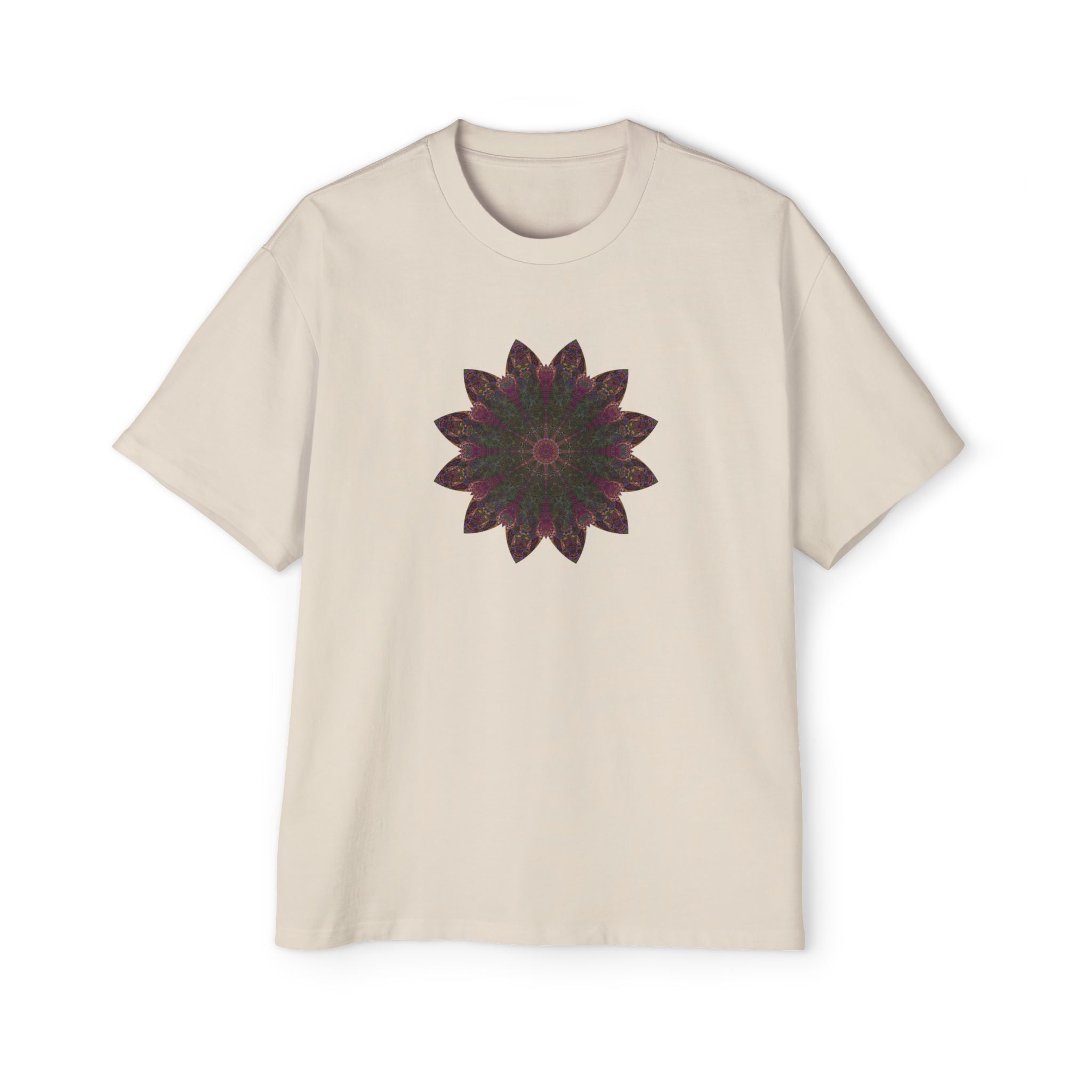 Men's Heavy Oversized Tee - Love Light Mandalas No.7