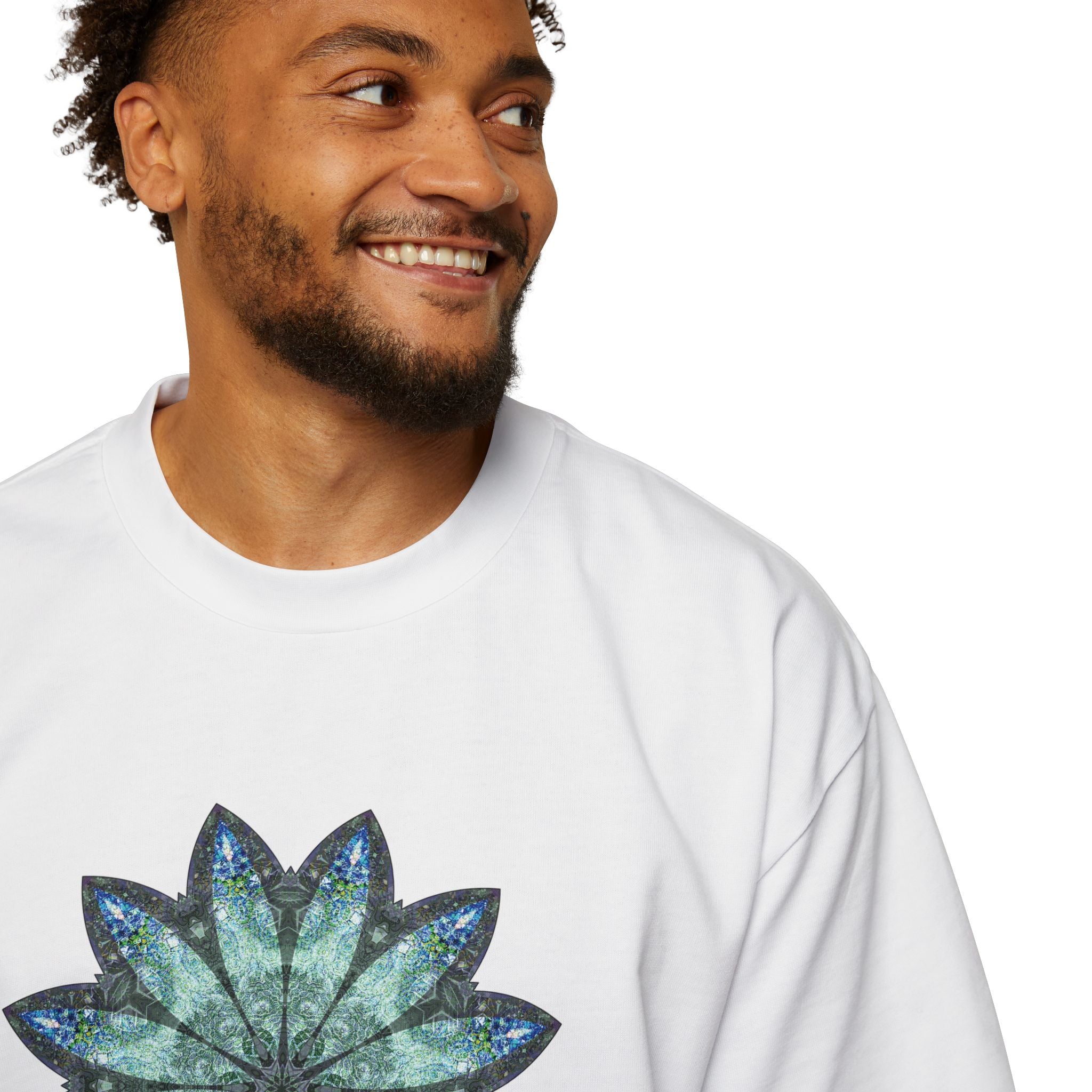 Men's Heavy Oversized Tee - Love Light Mandalas No.20