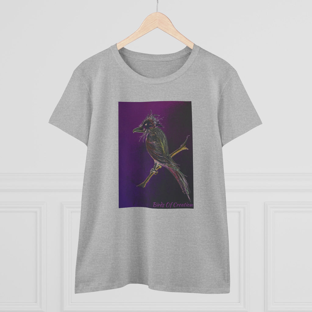 Women's Midweight Cotton Tee - Birds Of Creation No.1