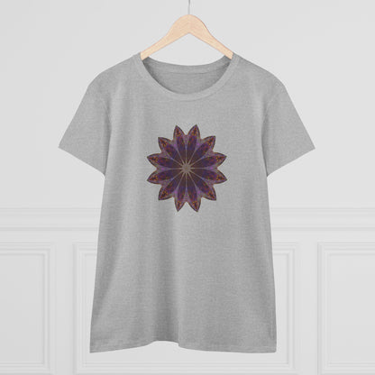 Women's Midweight Cotton Tee - Love Light Mandalas No.11