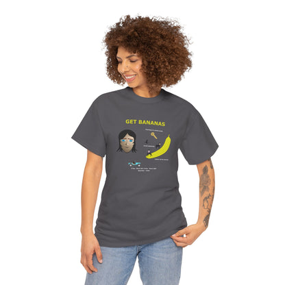 Unisex Heavy Cotton Tee - Monkey Shadows Get Bananas