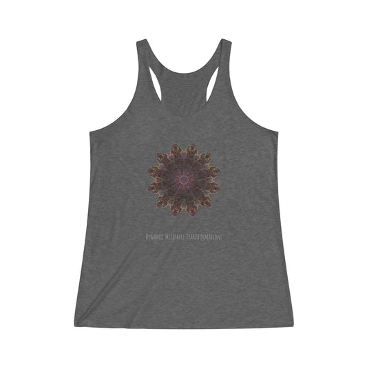 Women's Tri-Blend Racerback Tank - Love Light Mandalas No.12