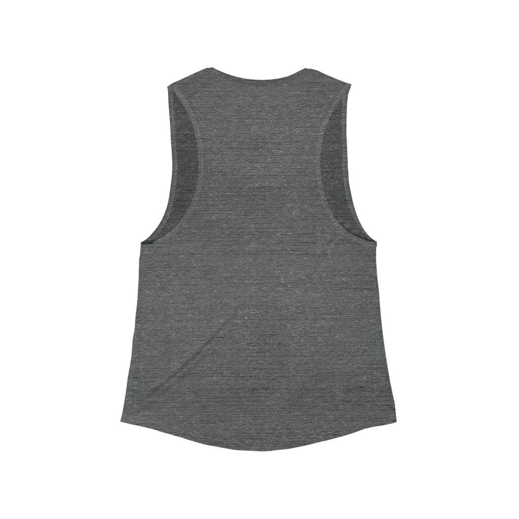 Women's Flowy Scoop Muscle Tank - Fractal Moon No.2