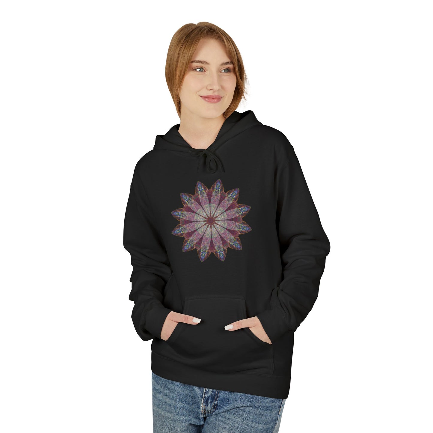 Unisex Midweight Softstyle Fleece Hoodie - Love Light Mandalas No.9