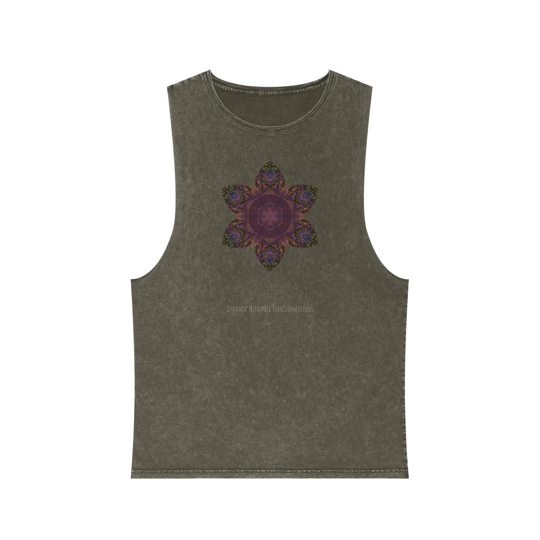 Unisex Stonewash Tank Top - Love Light Mandalas No.3