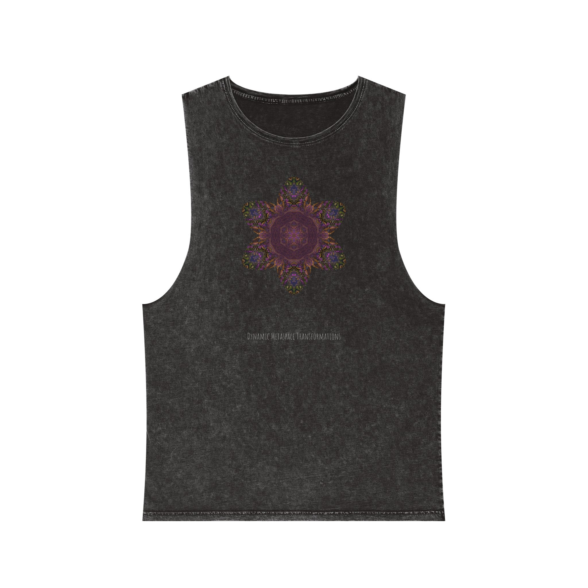 Unisex Stonewash Tank Top - Love Light Mandalas No.3