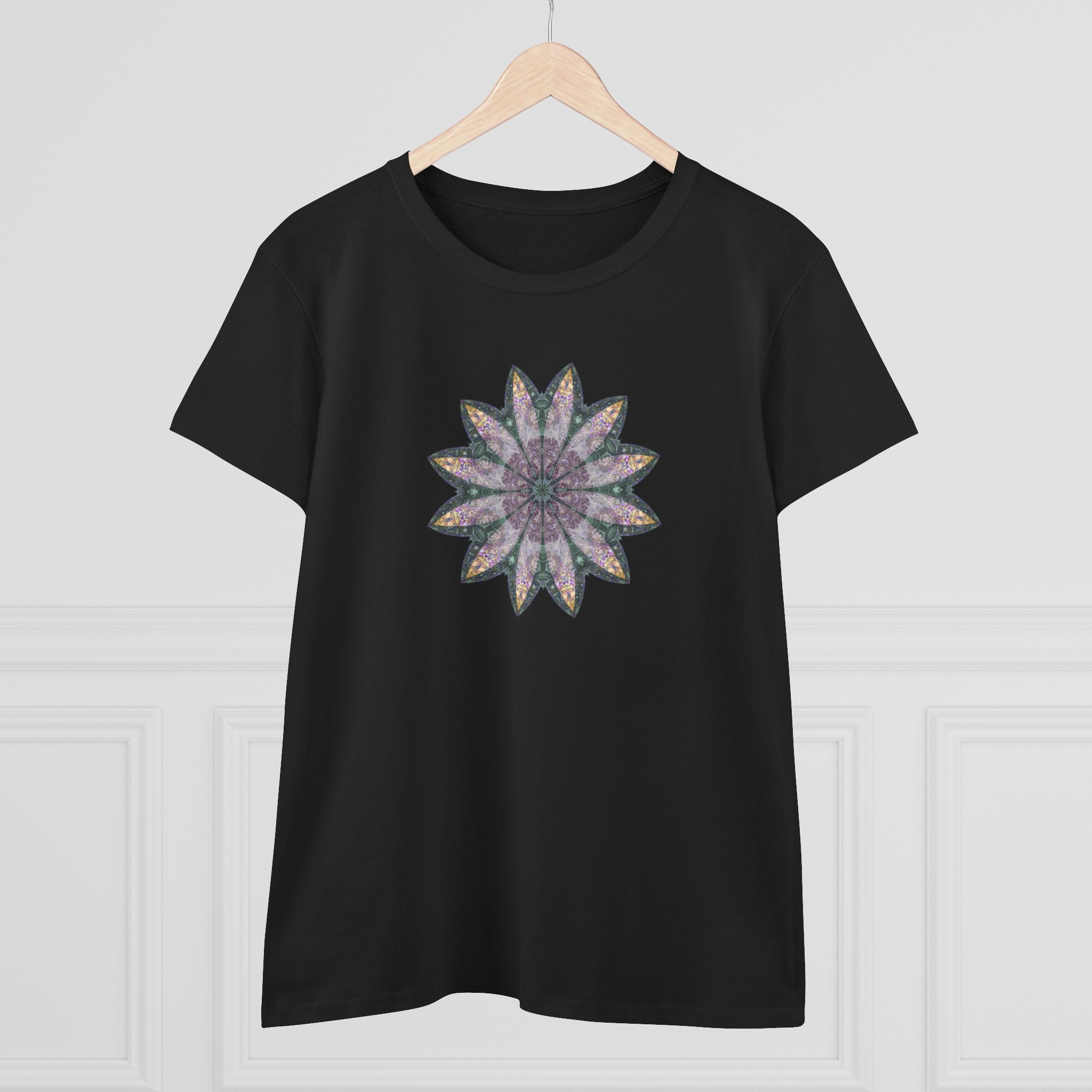 Women's Midweight Cotton Tee - Love Light Mandalas No.21