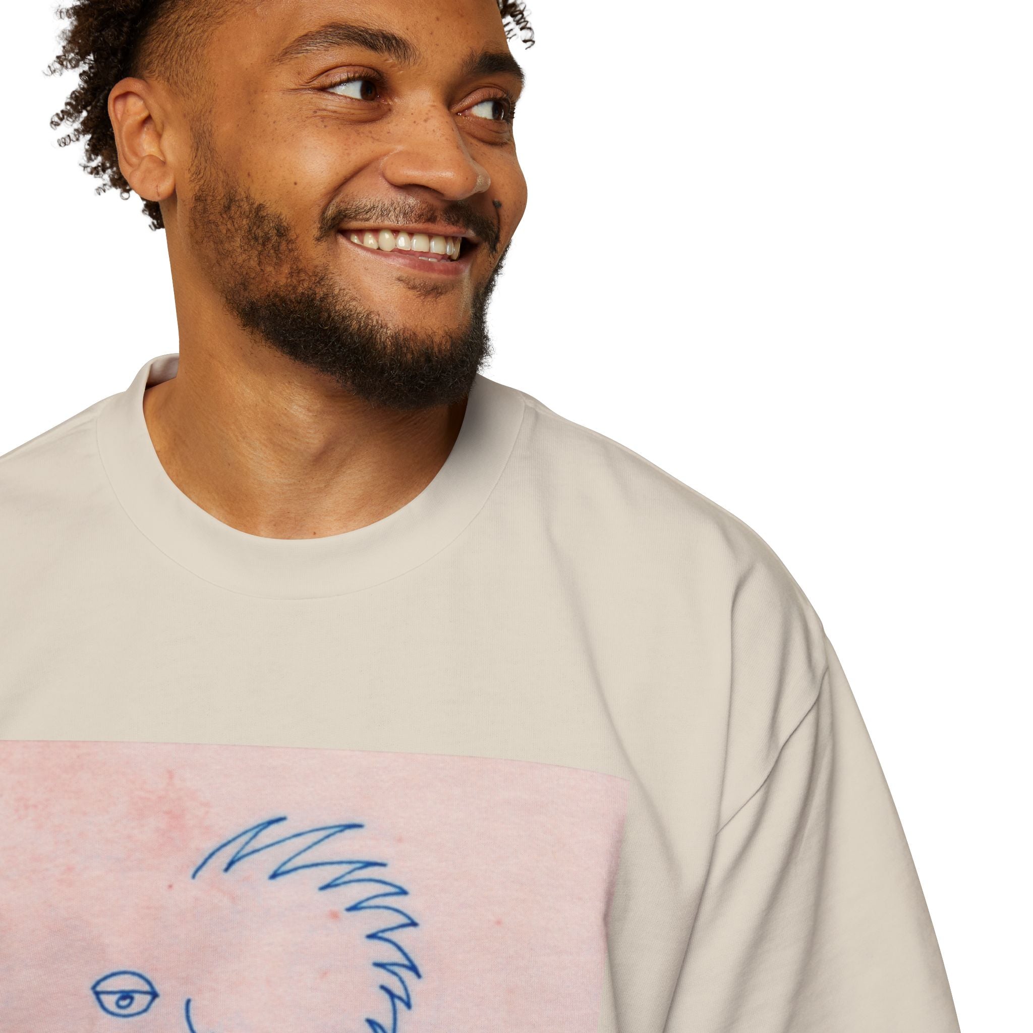 Men's Heavy Oversized Tee - Frequent Daydreams Sketch No.46