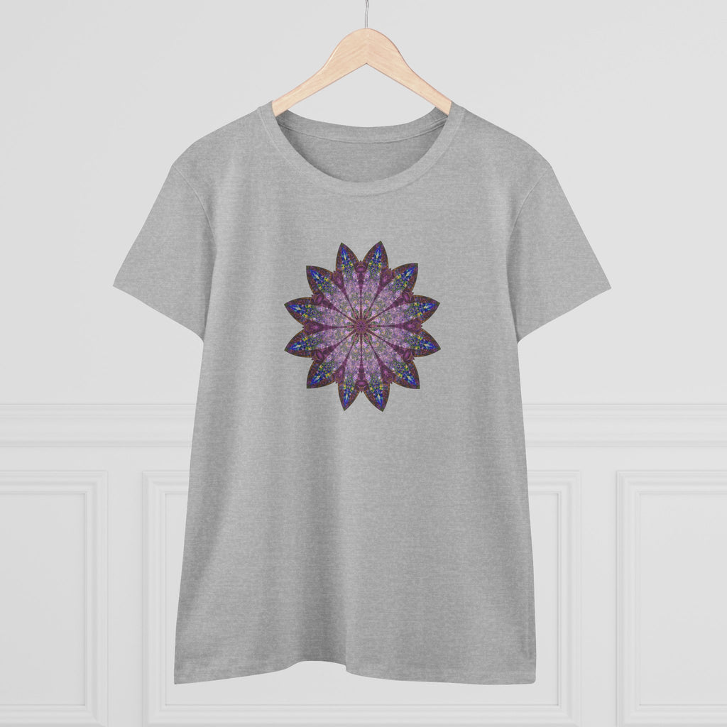 Women's Midweight Cotton Tee - Love Light Mandalas No.17