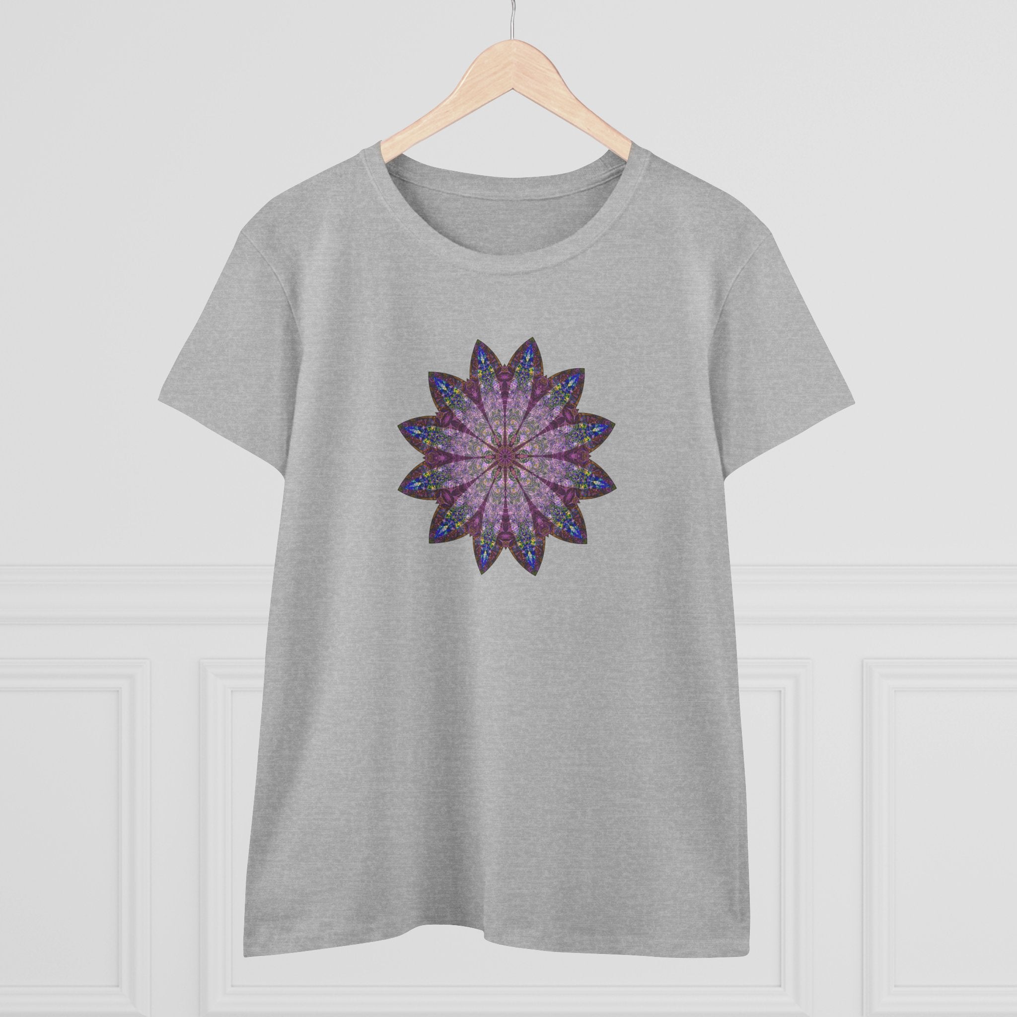Women's Midweight Cotton Tee - Love Light Mandalas No.17