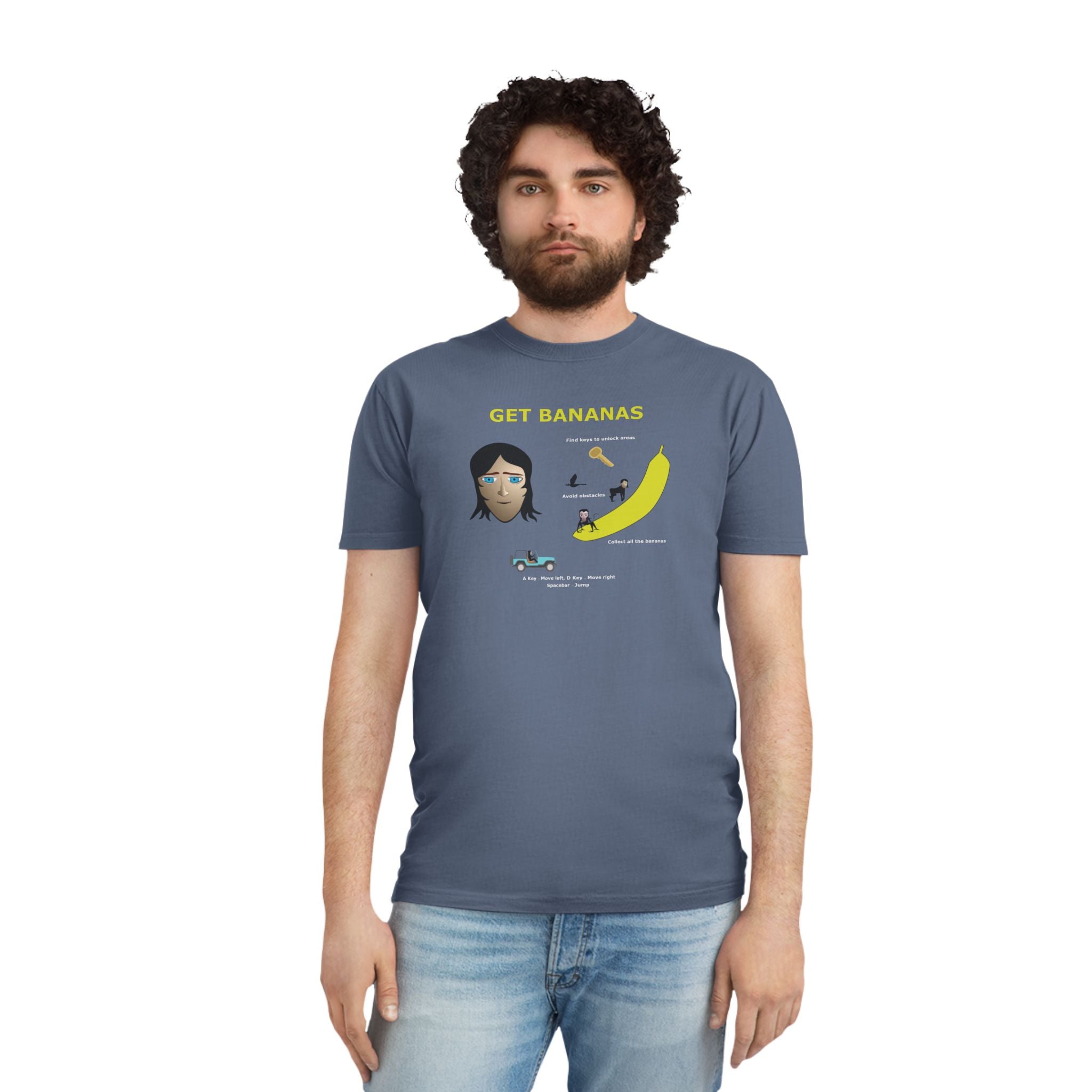 Unisex Faded Shirt - Monkey Shadows Get Bananas