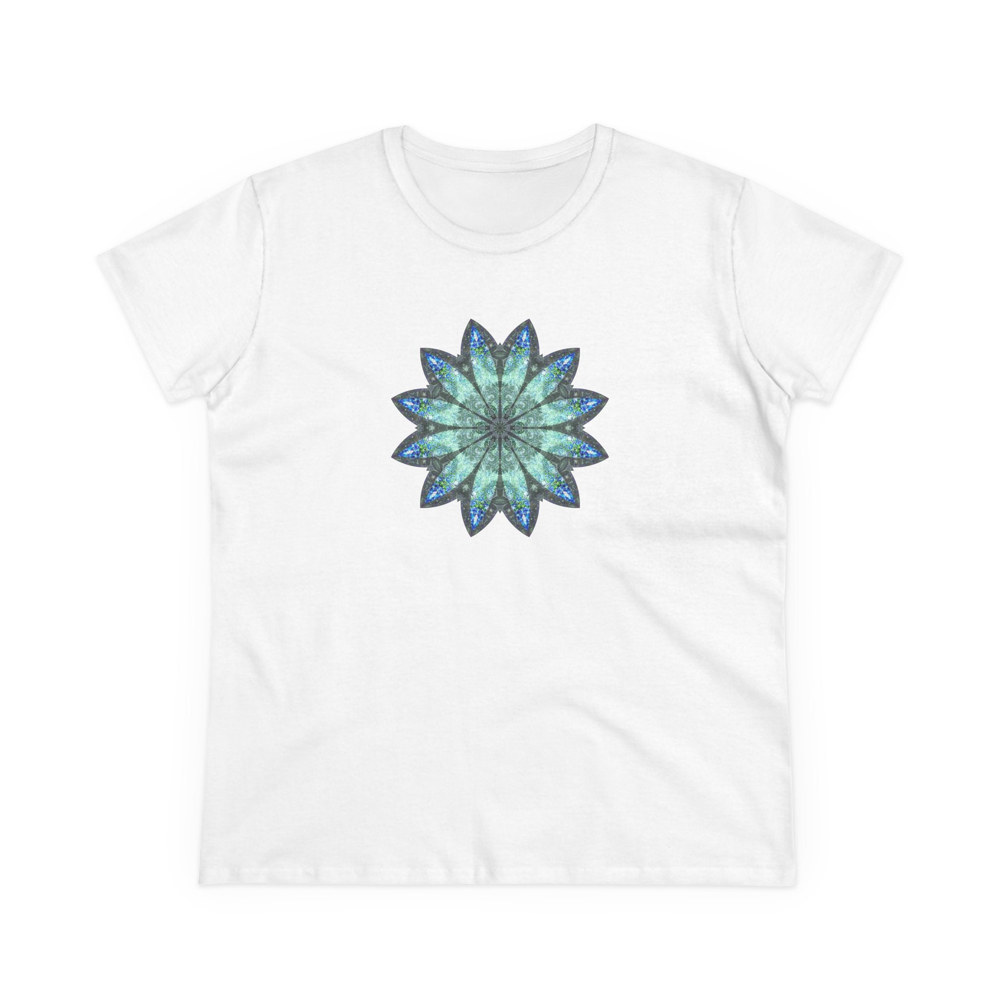 Women's Midweight Cotton Tee - Love Light Mandalas No.20