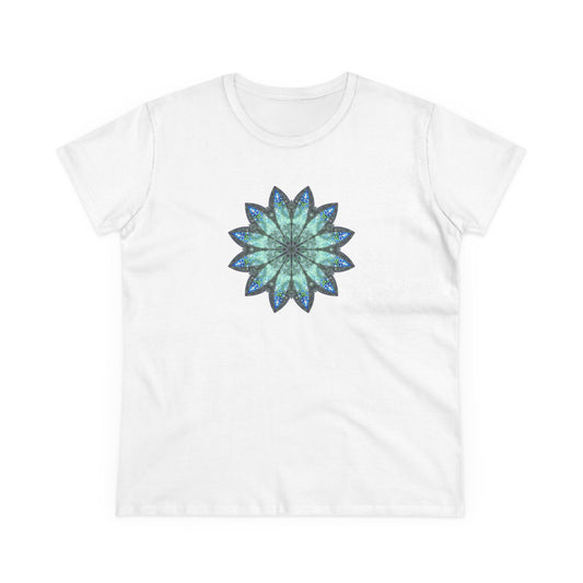 Women's Midweight Cotton Tee - Love Light Mandalas No.20