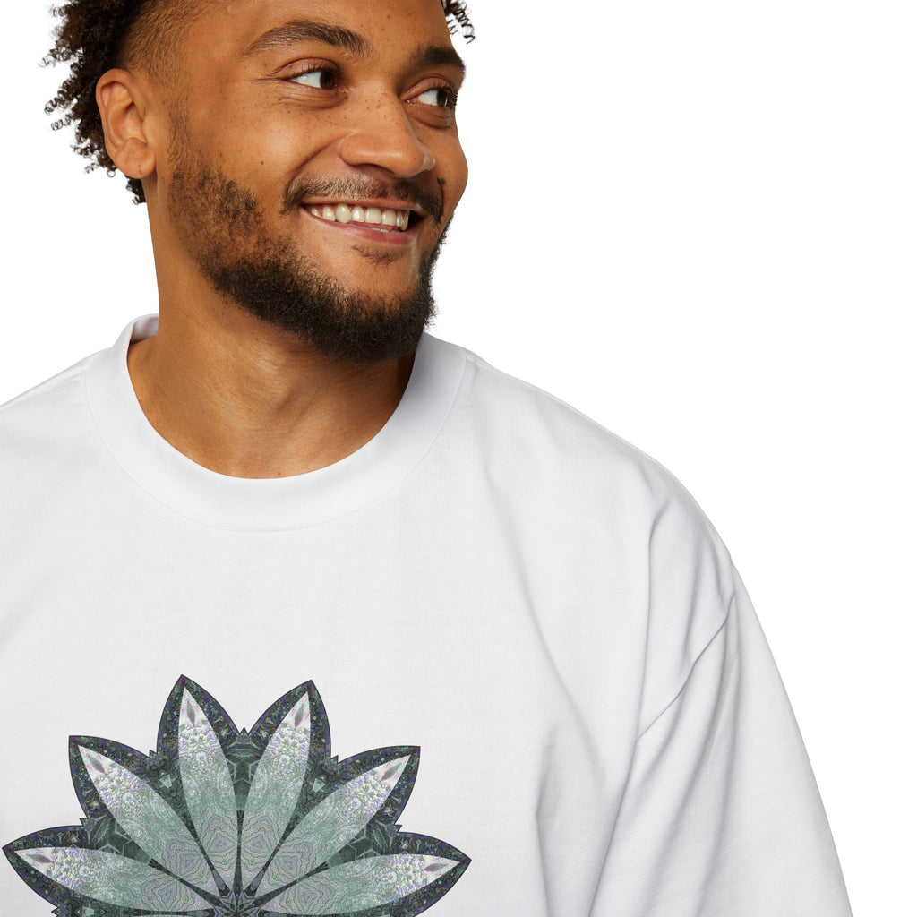 Men's Heavy Oversized Tee - Love Light Mandalas No.22