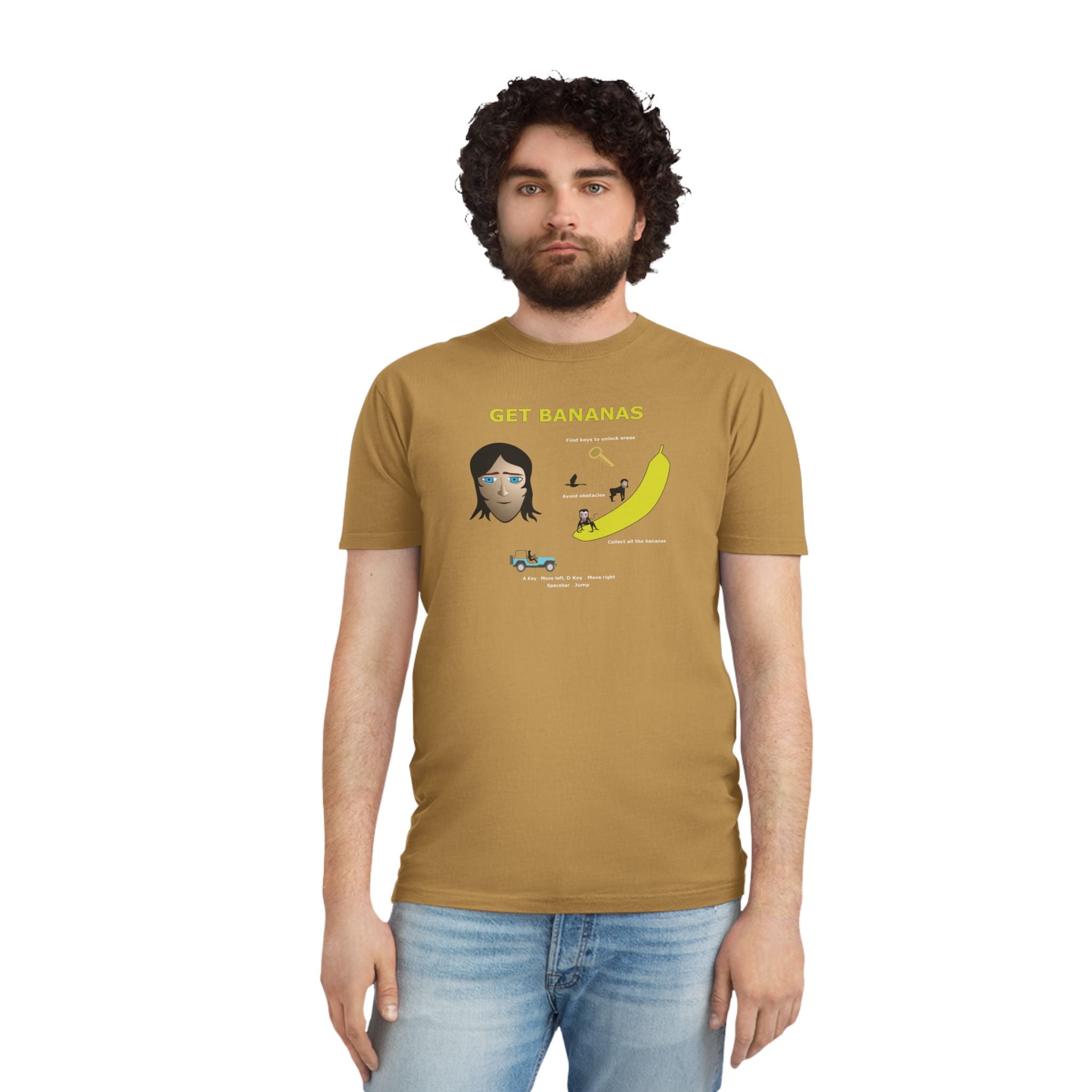 Unisex Faded Shirt - Monkey Shadows Get Bananas