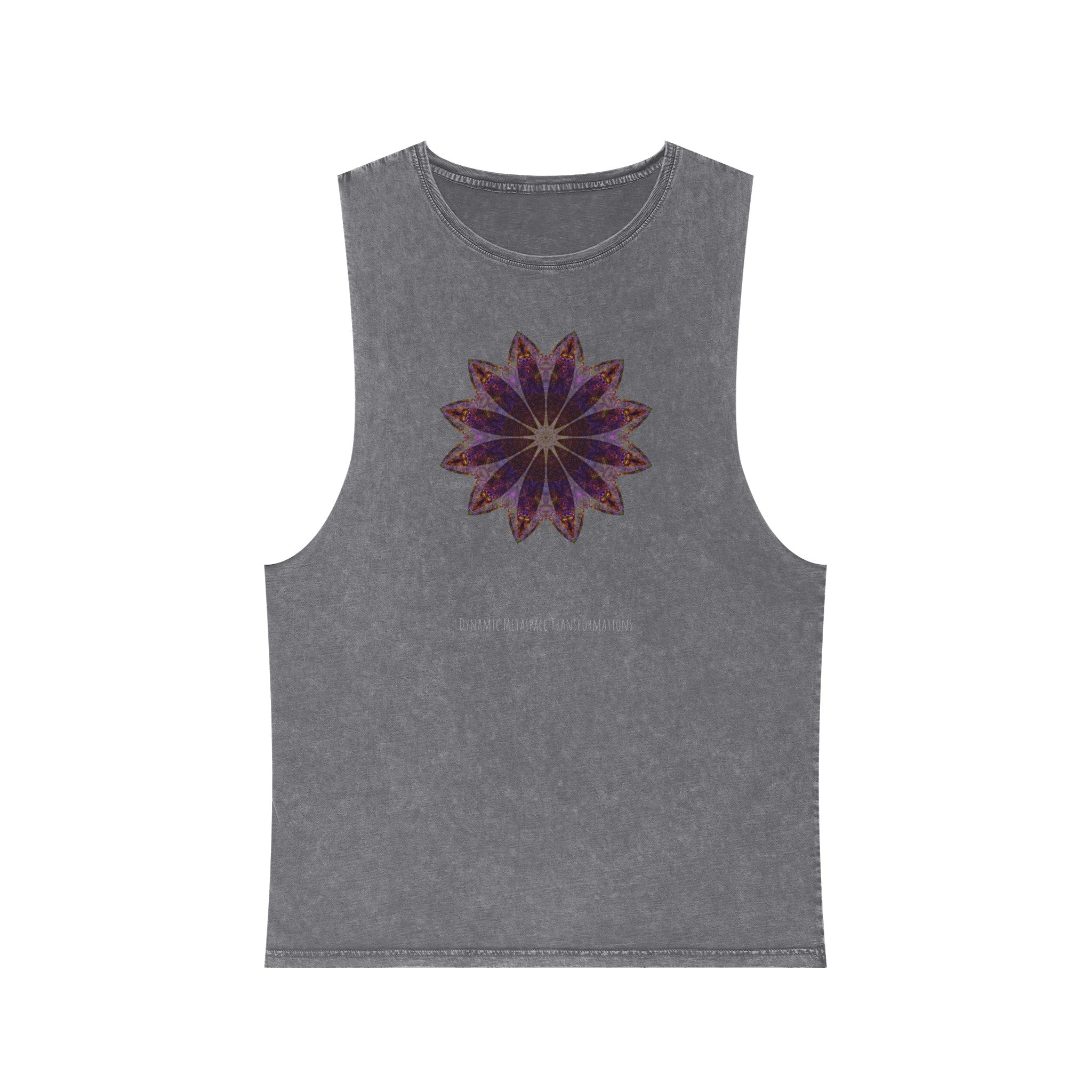 Unisex Stonewash Tank Top - Love Light Mandalas No.11