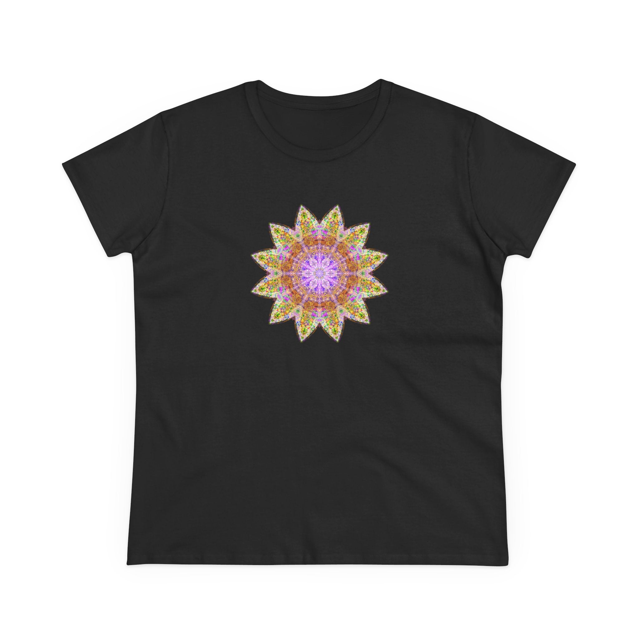 Women's Midweight Cotton Tee - Love Light Mandalas No.14