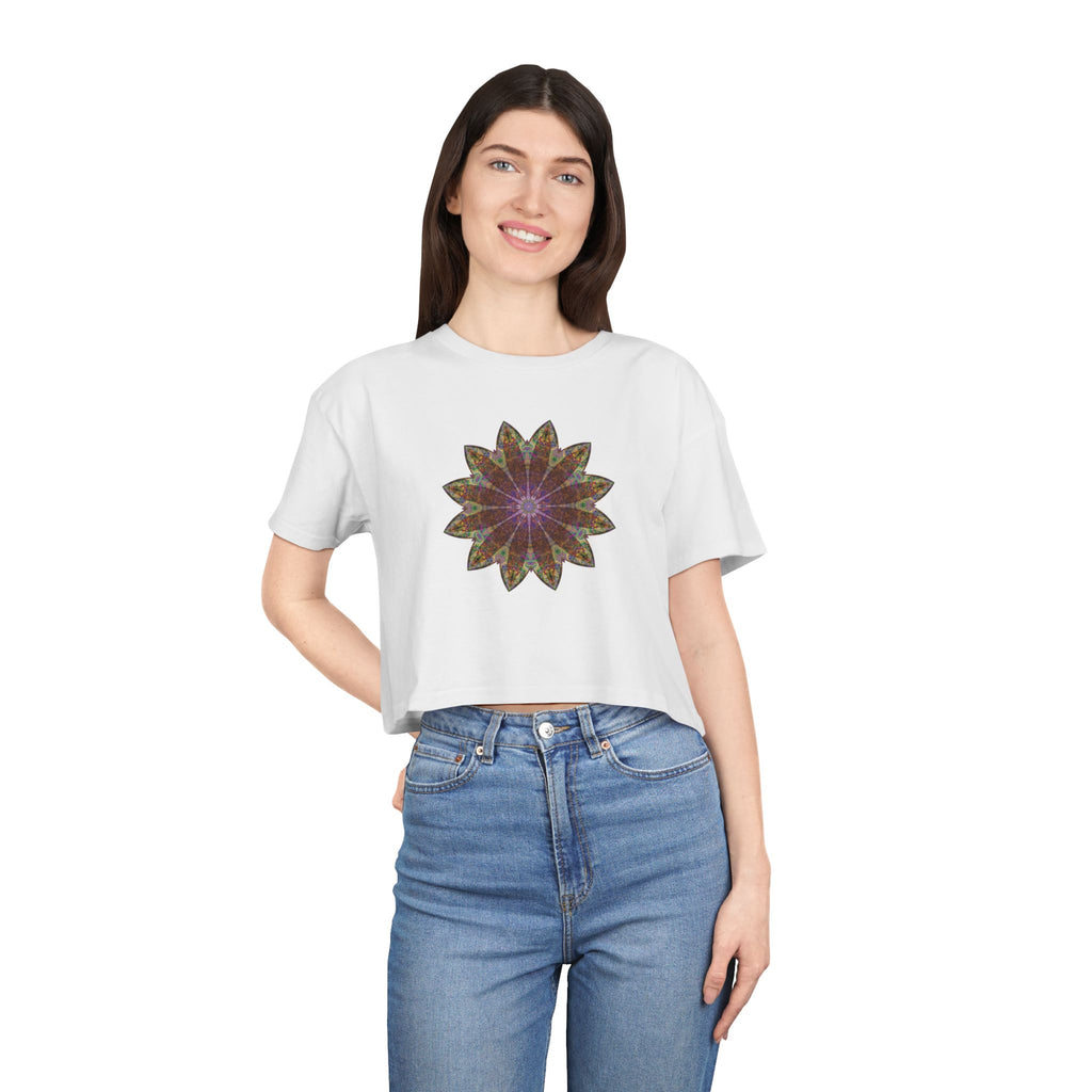 Women's Cropped Tee - Love Light Mandalas No.13