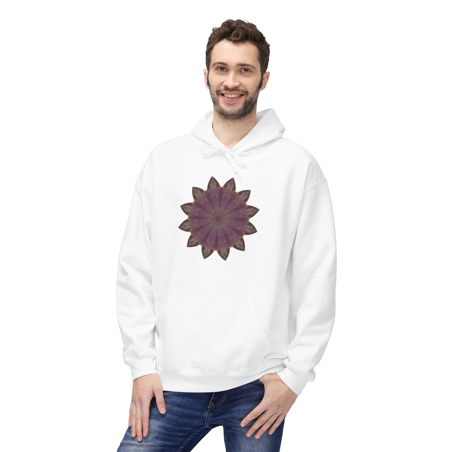 Unisex Midweight Softstyle Fleece Hoodie - Love Light Mandalas No.6