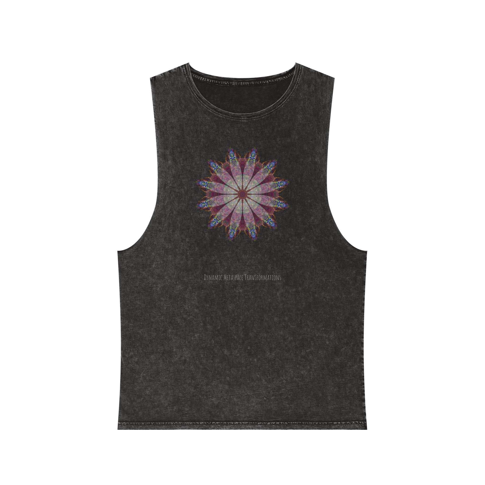 Unisex Stonewash Tank Top - Love Light Mandalas No.9