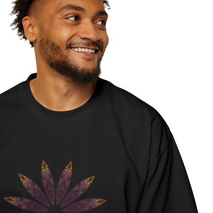 Men's Heavy Oversized Tee - Love Light Mandalas No.2