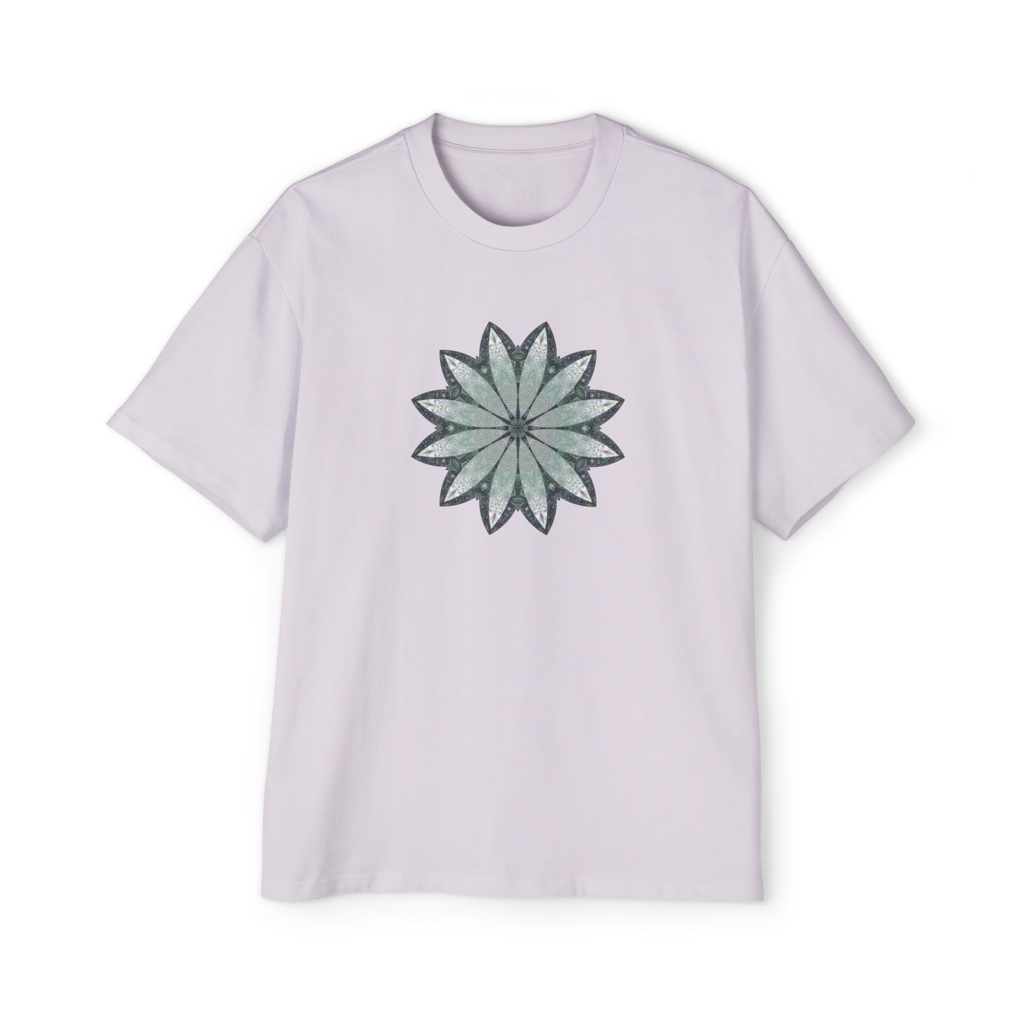 Men's Heavy Oversized Tee - Love Light Mandalas No.22